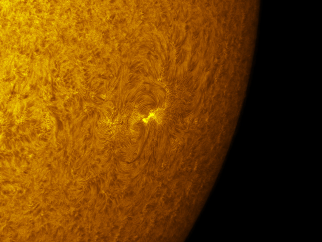Sunspot 1254 in h-alpha 7/23/2011