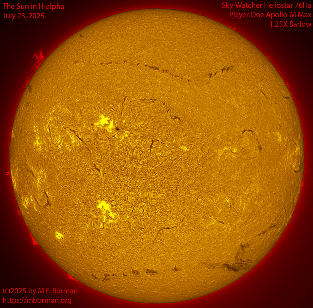 Solar image in h-alpha 07/23/25