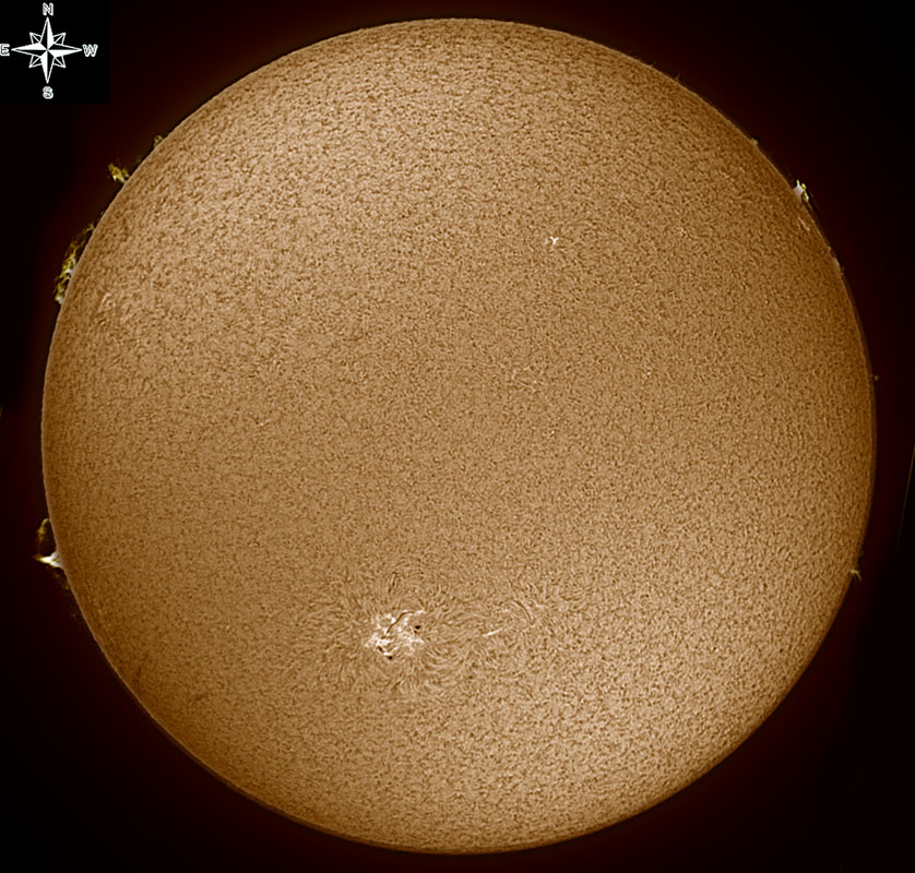 Solar Disk in h-alpha 7/24/2010