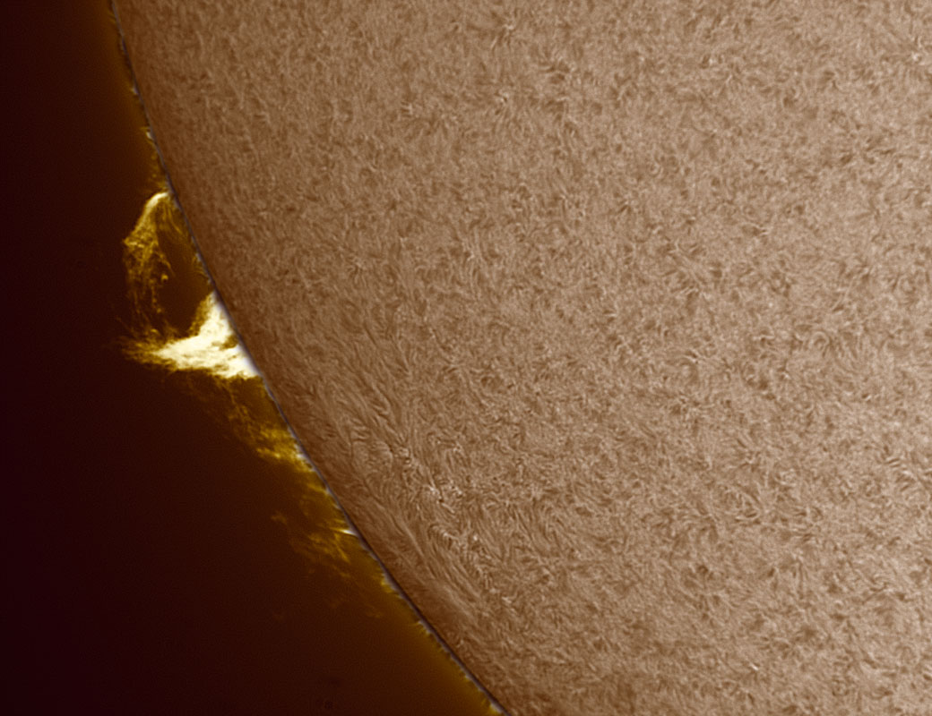 Solar Prominence in h-alpha 7/24/2010