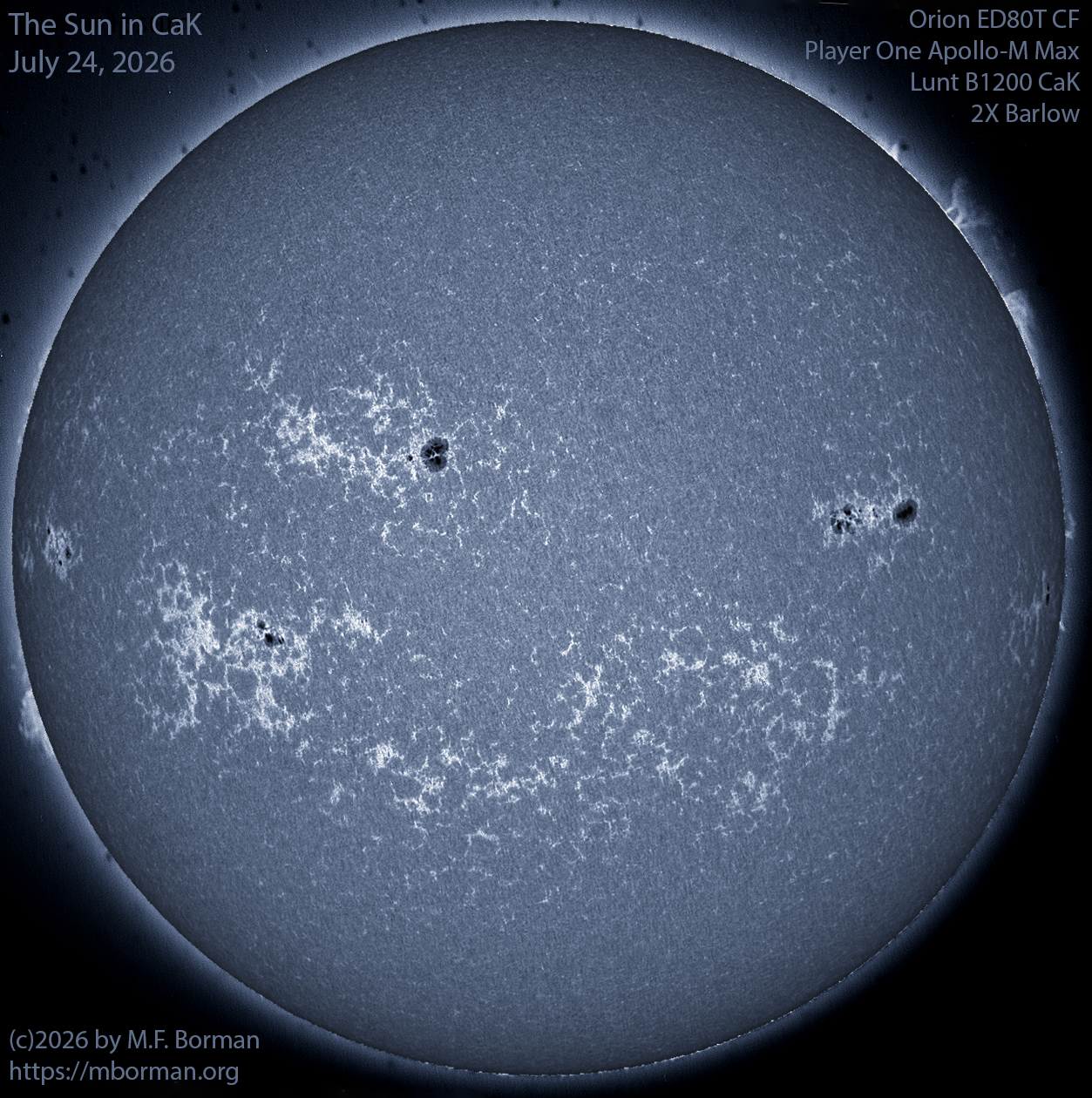 Solar image in CaK 07/24/26
