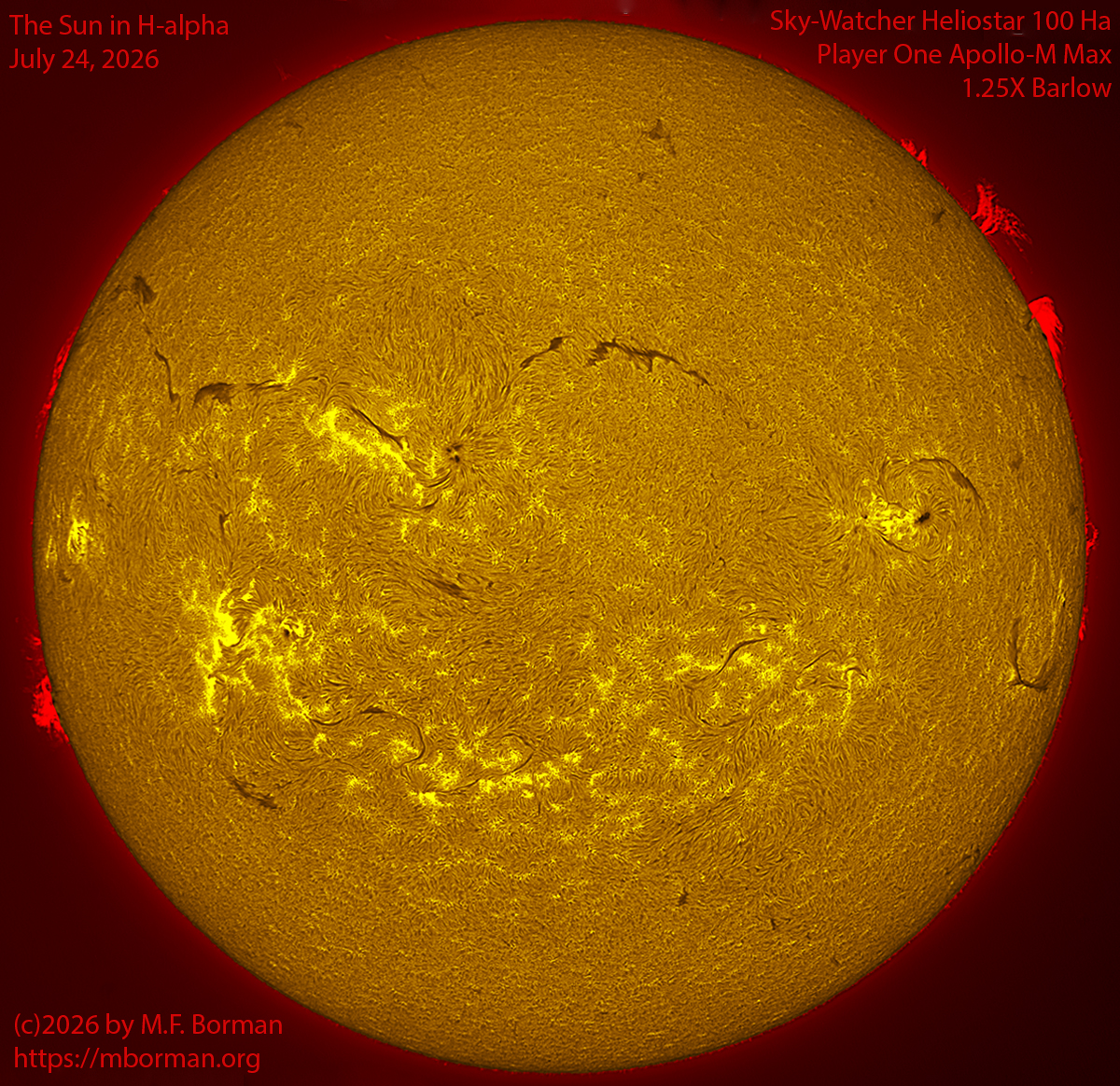 Solar image in h-alpha 07/24/26