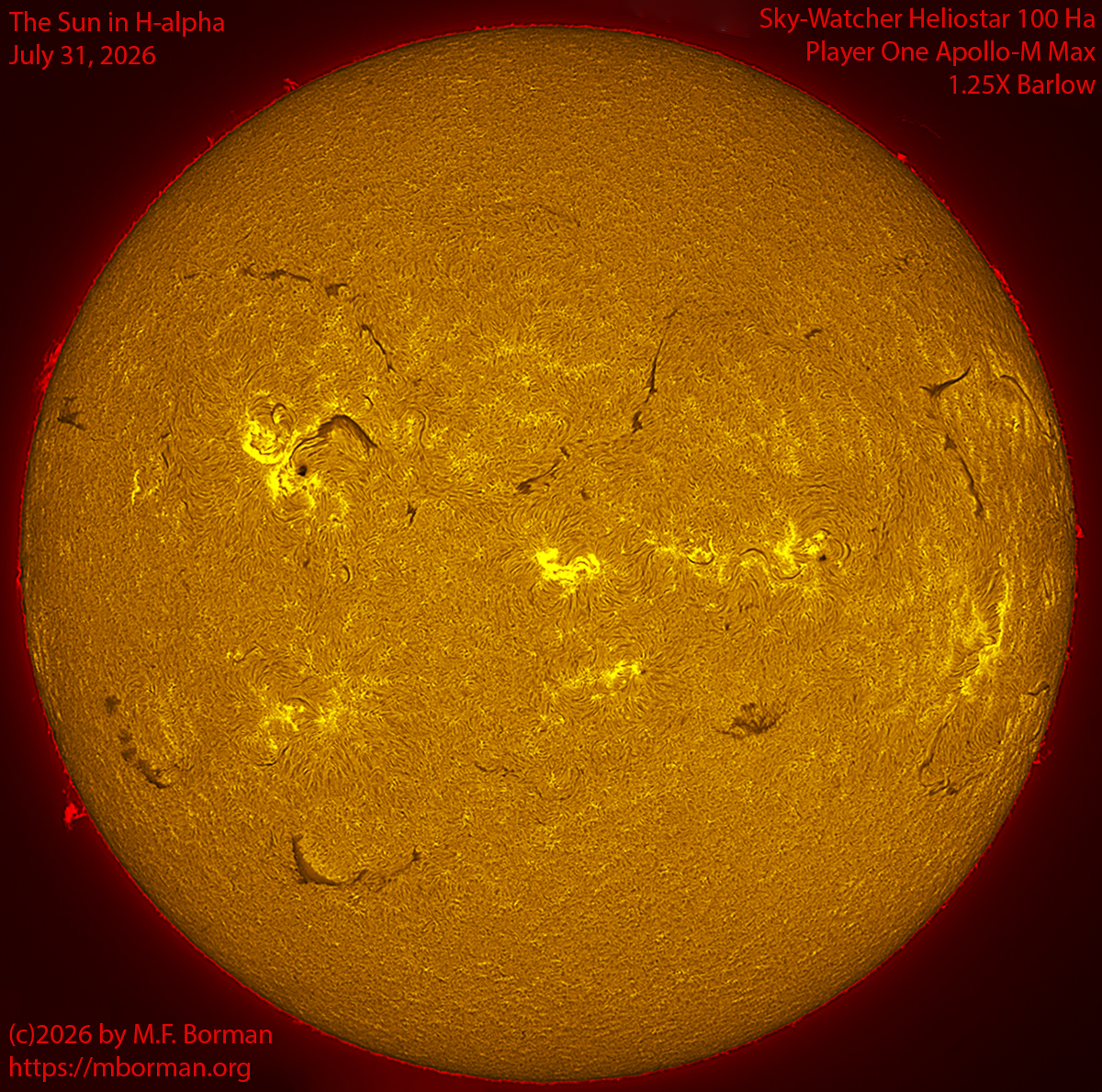 Solar image in h-alpha 07/31/26