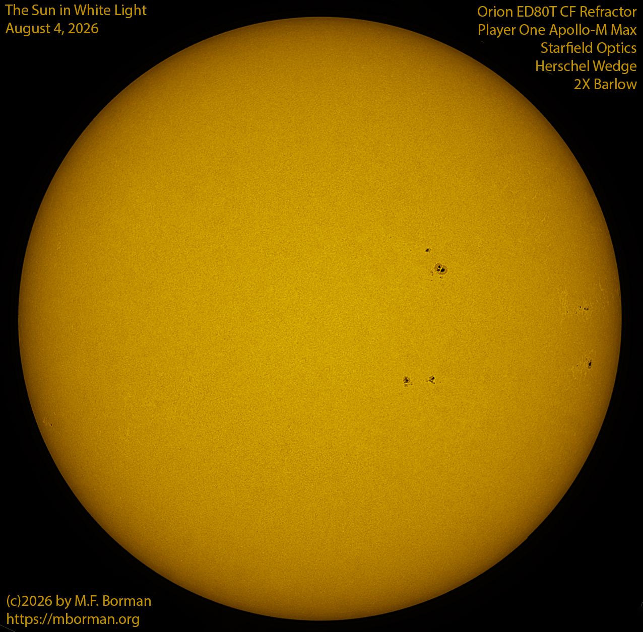 Solar image in white light 08/04/26