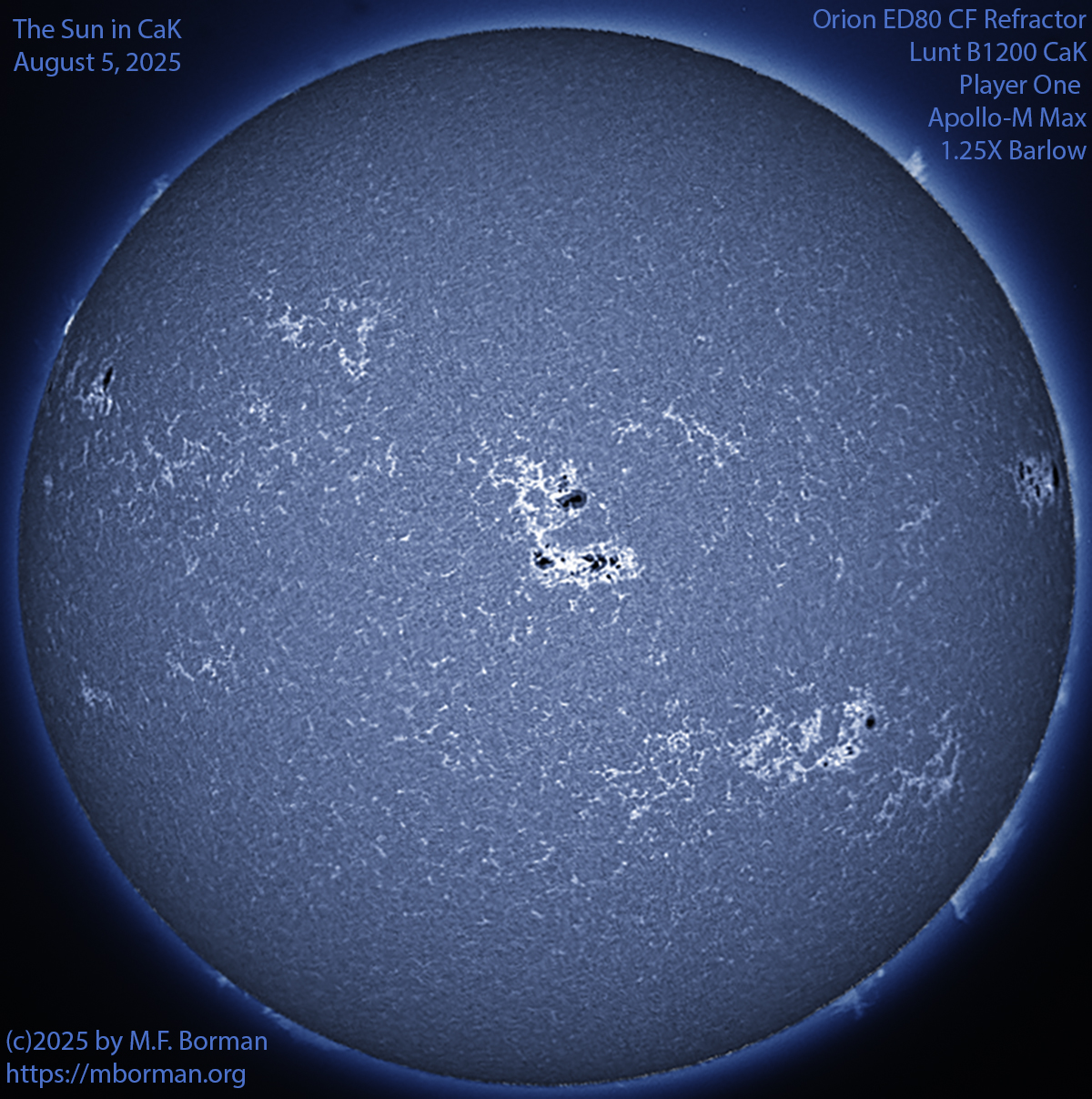 Solar image in CaK 08/05/25