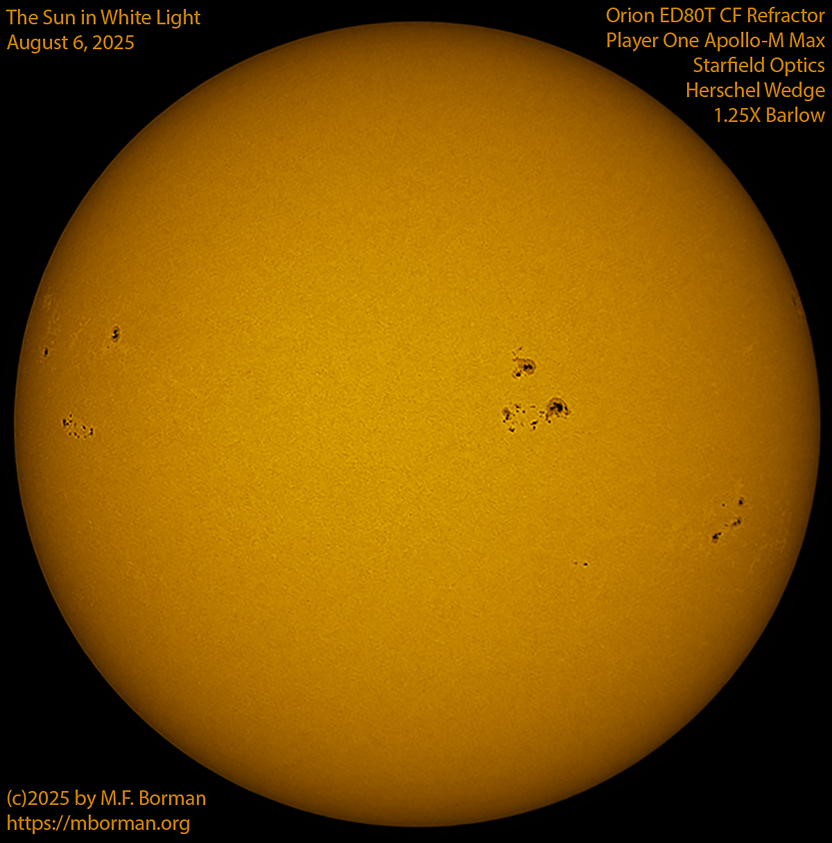 Solar image in white light 08/06/25