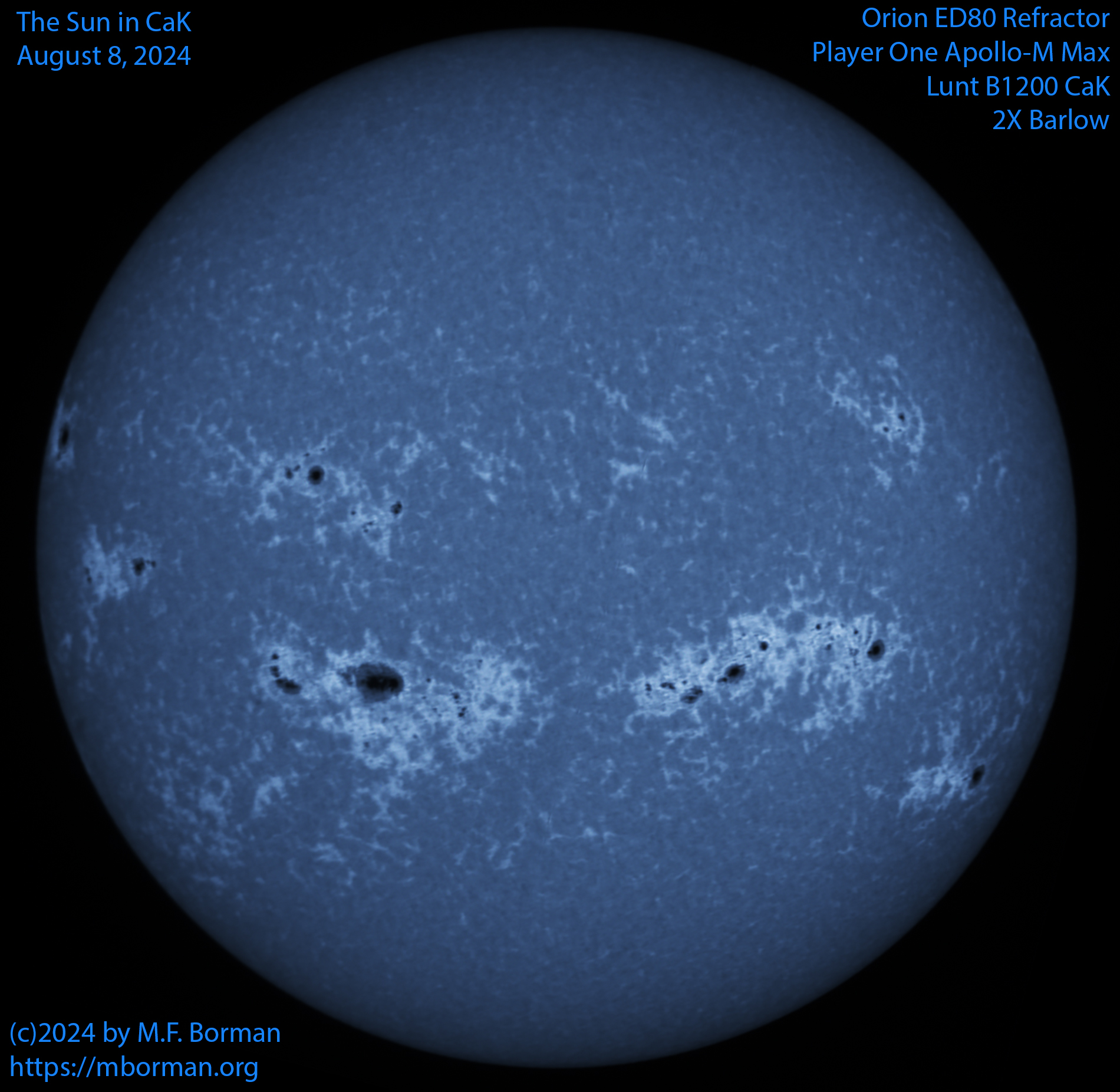 Solar image in CaK 08/08/24