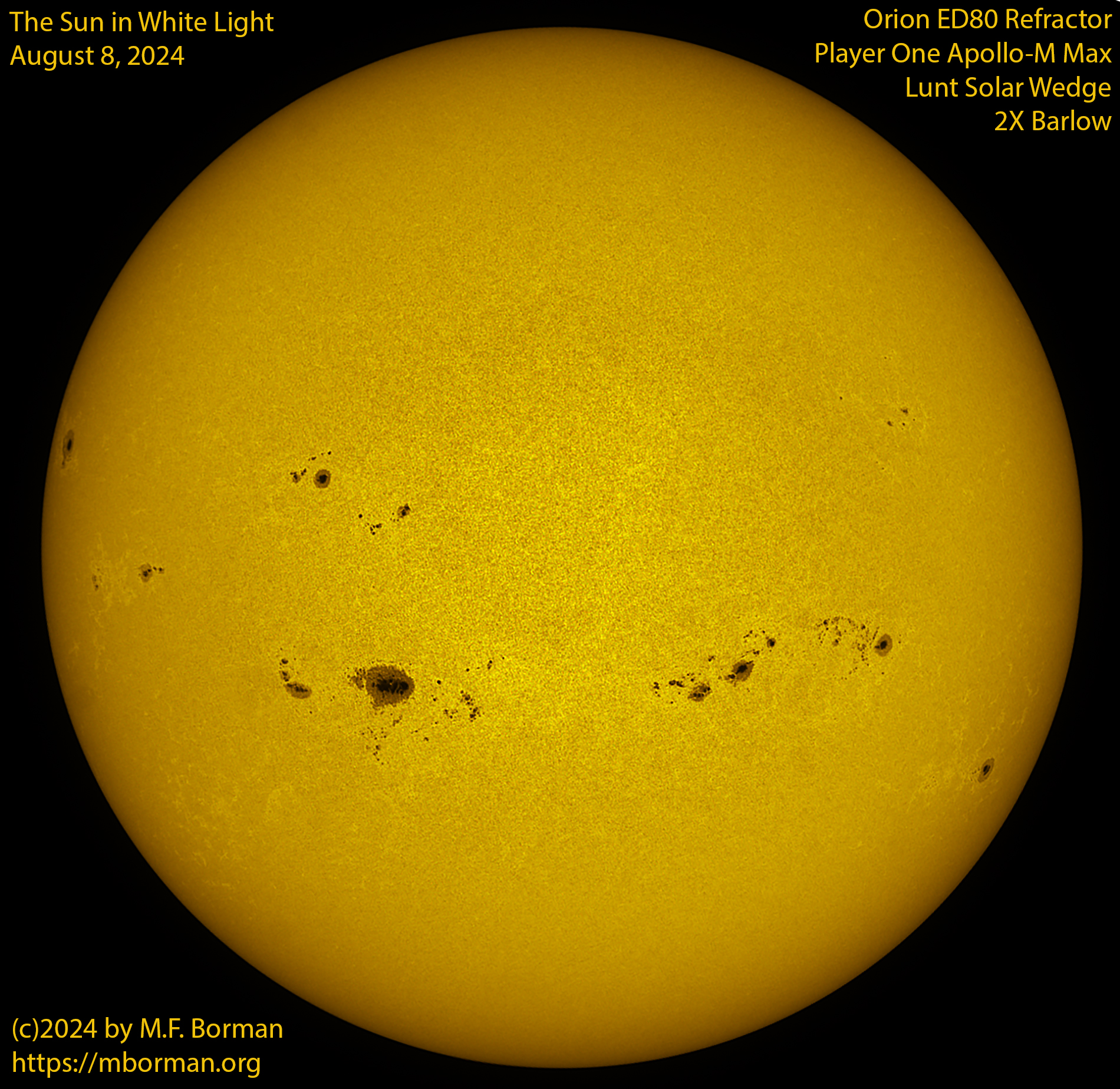 Solar image in white light 08/08/24