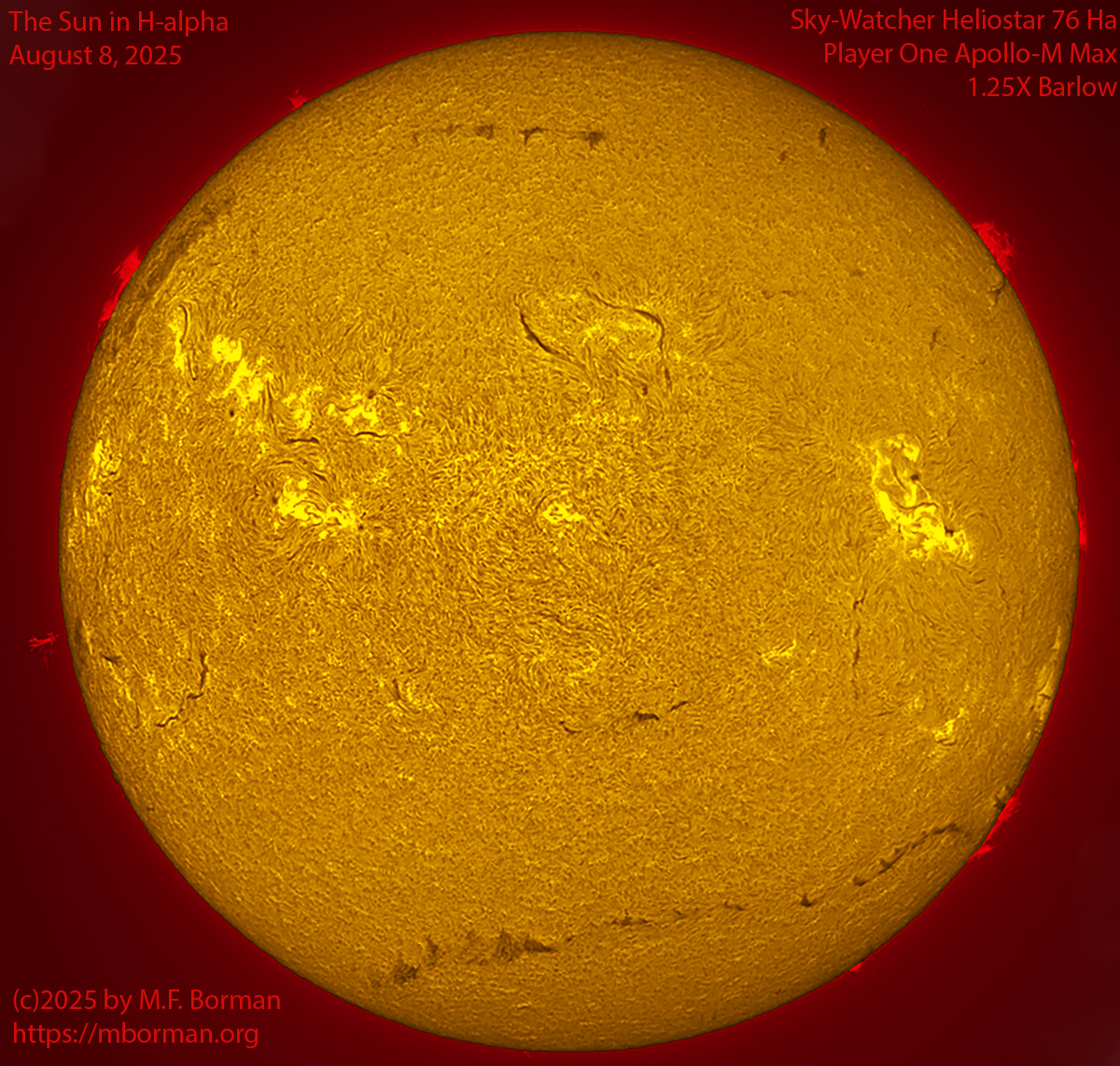 Solar image in h-alpha 08/08/25