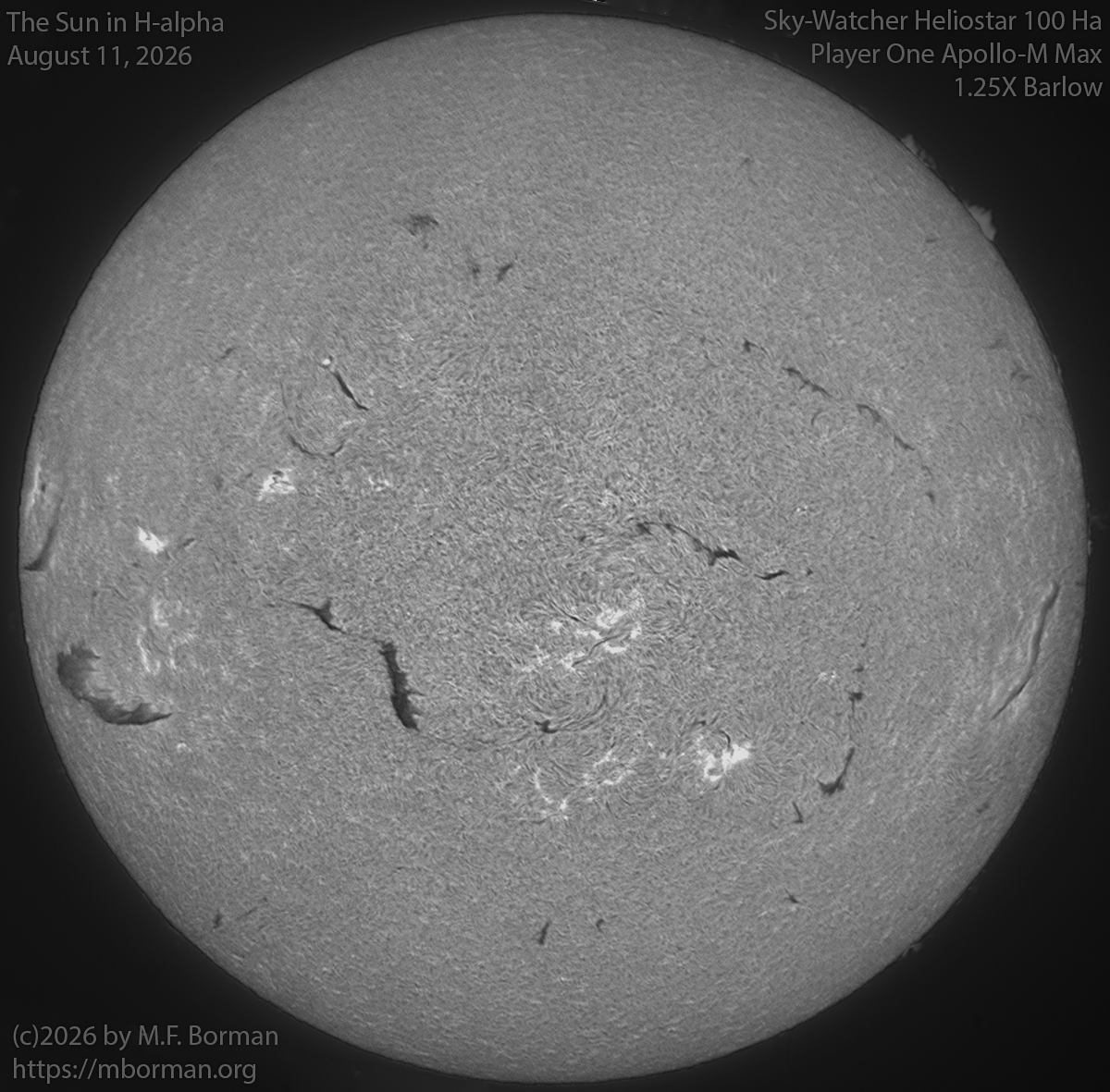 Solar image in h-alpha 08/11/26