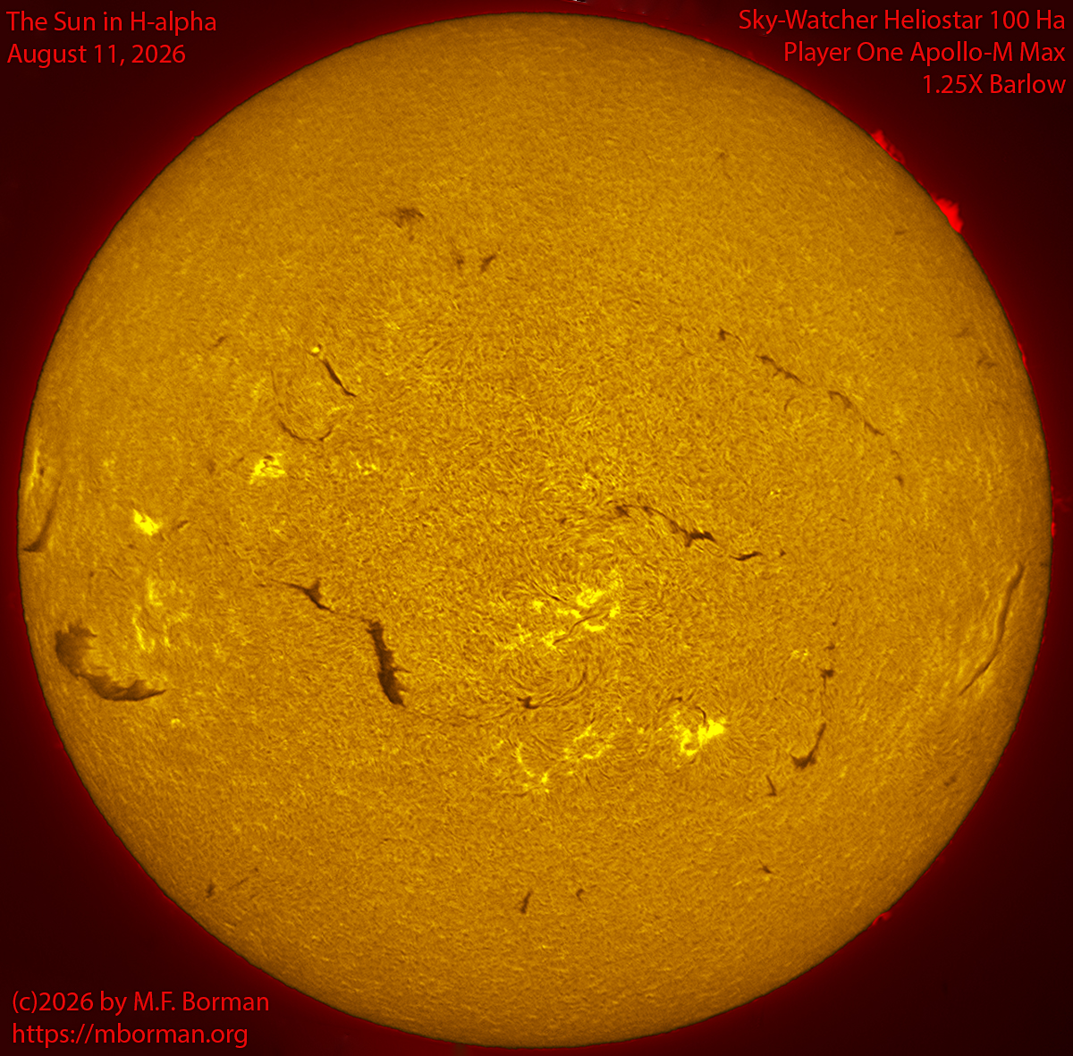 Solar image in h-alpha 08/11/26