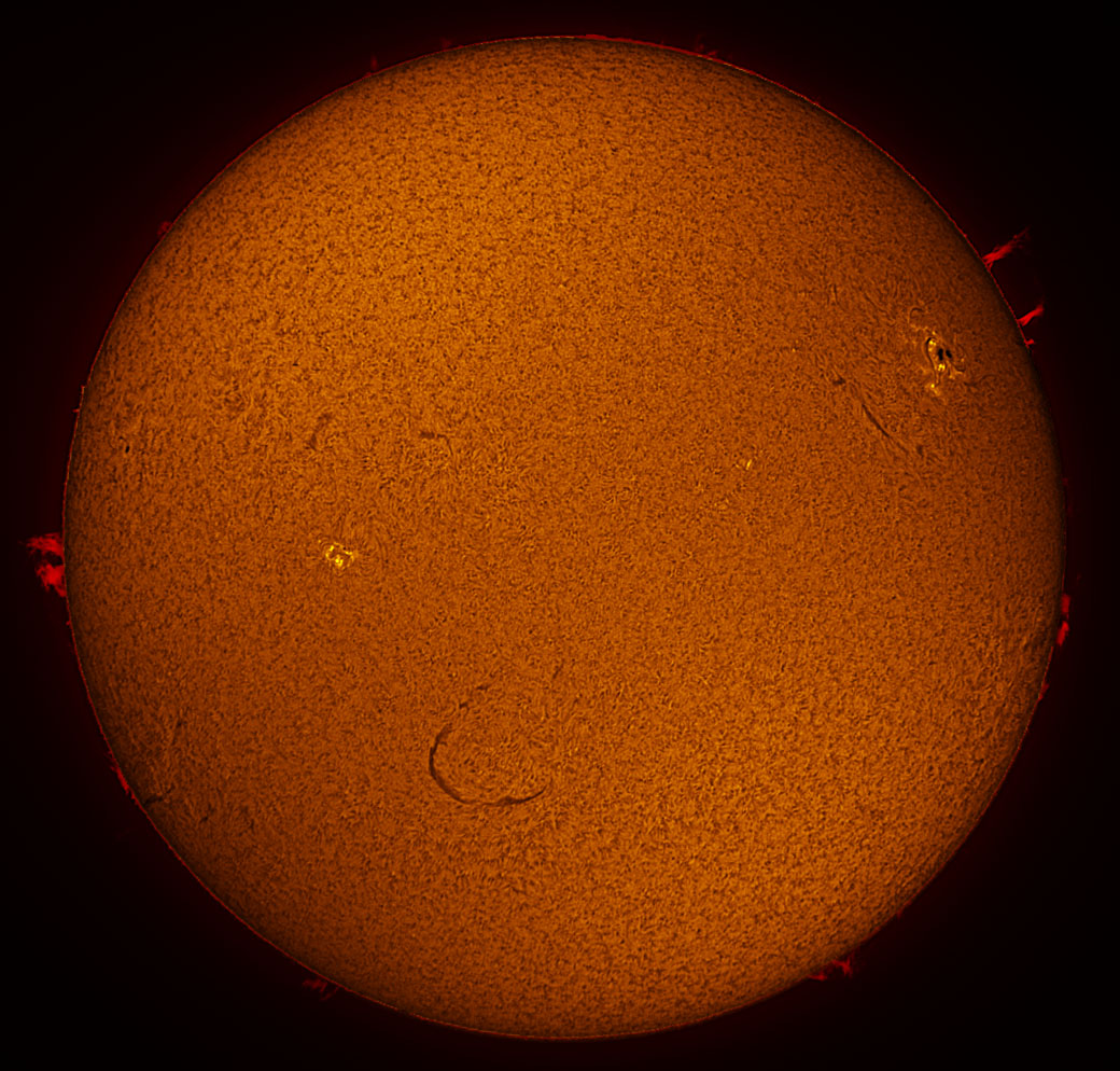 Solar Disk in h-alpha 08/17/2012 with DMK51AU02.AS camera
