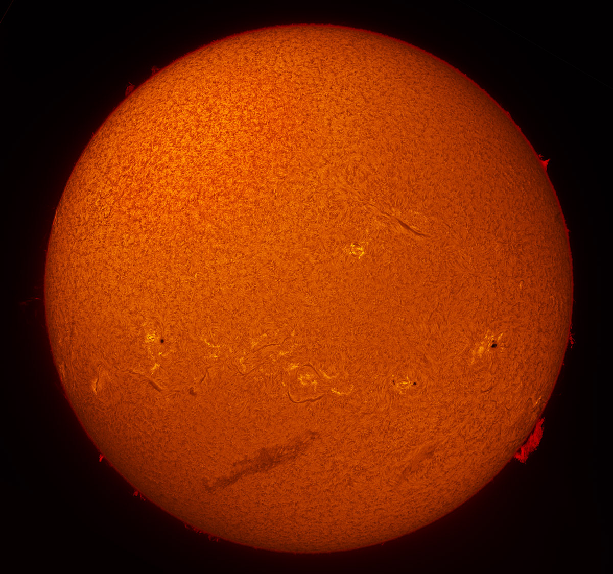 Solar Disk in h-alpha 08/18/2013