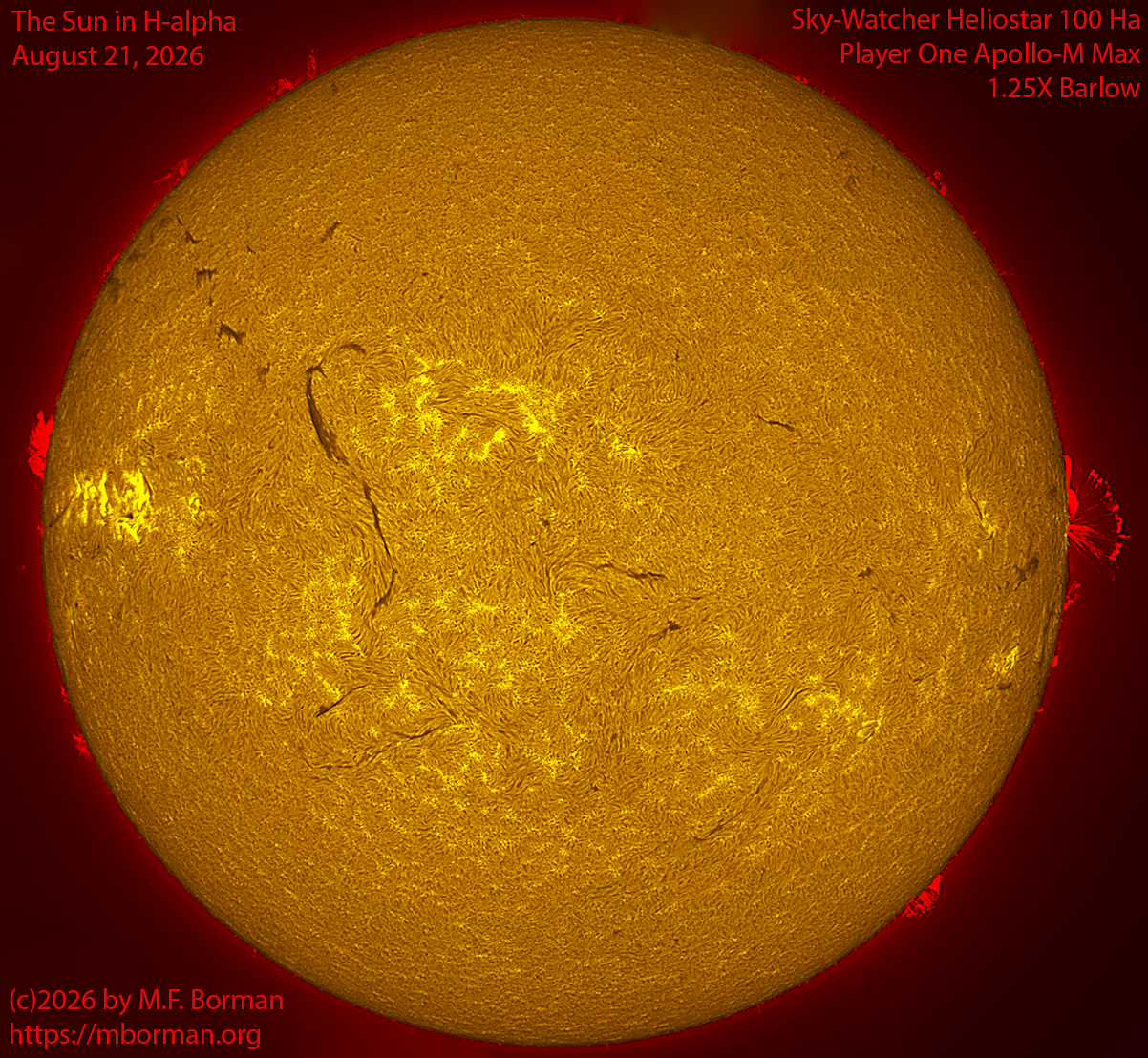Solar image in h-alpha 08/21/26