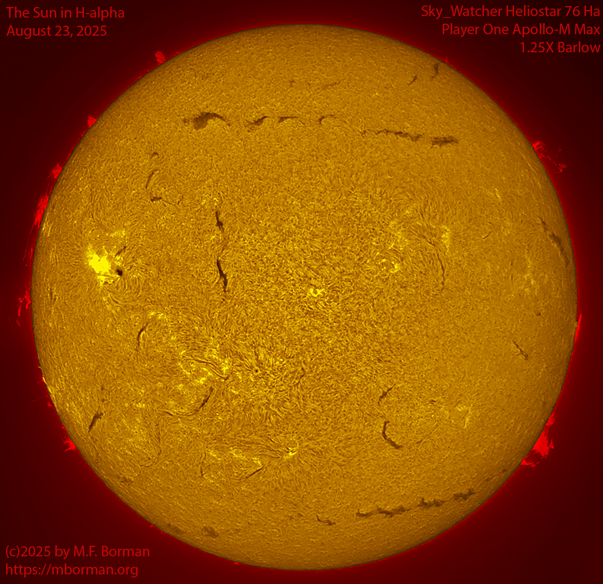Solar image in h-alpha 08/23/25