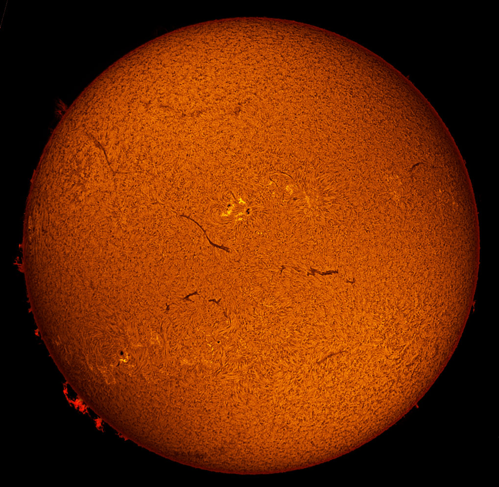 Solar Disk in h-alpha 08/25/2012 with DMK51AU02.AS camera