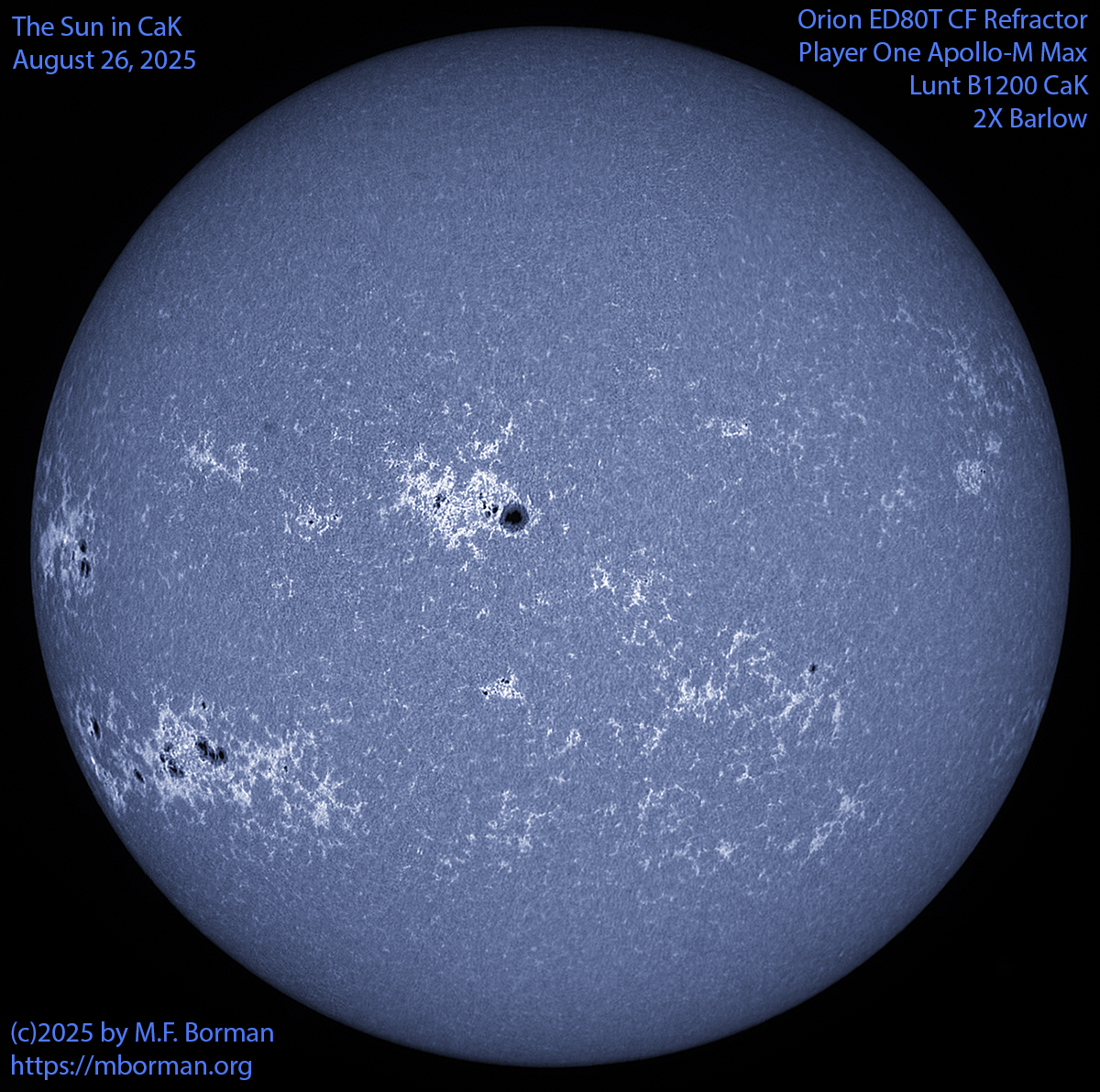 Solar image in CaK 08/26/25