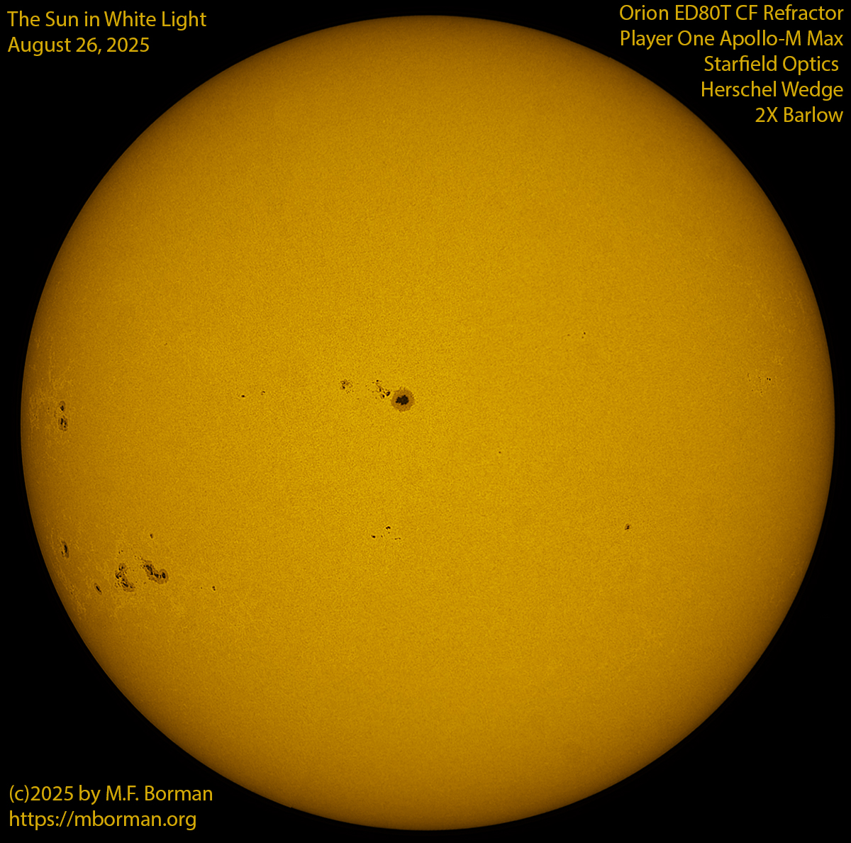 Solar image in white light 08/26/25
