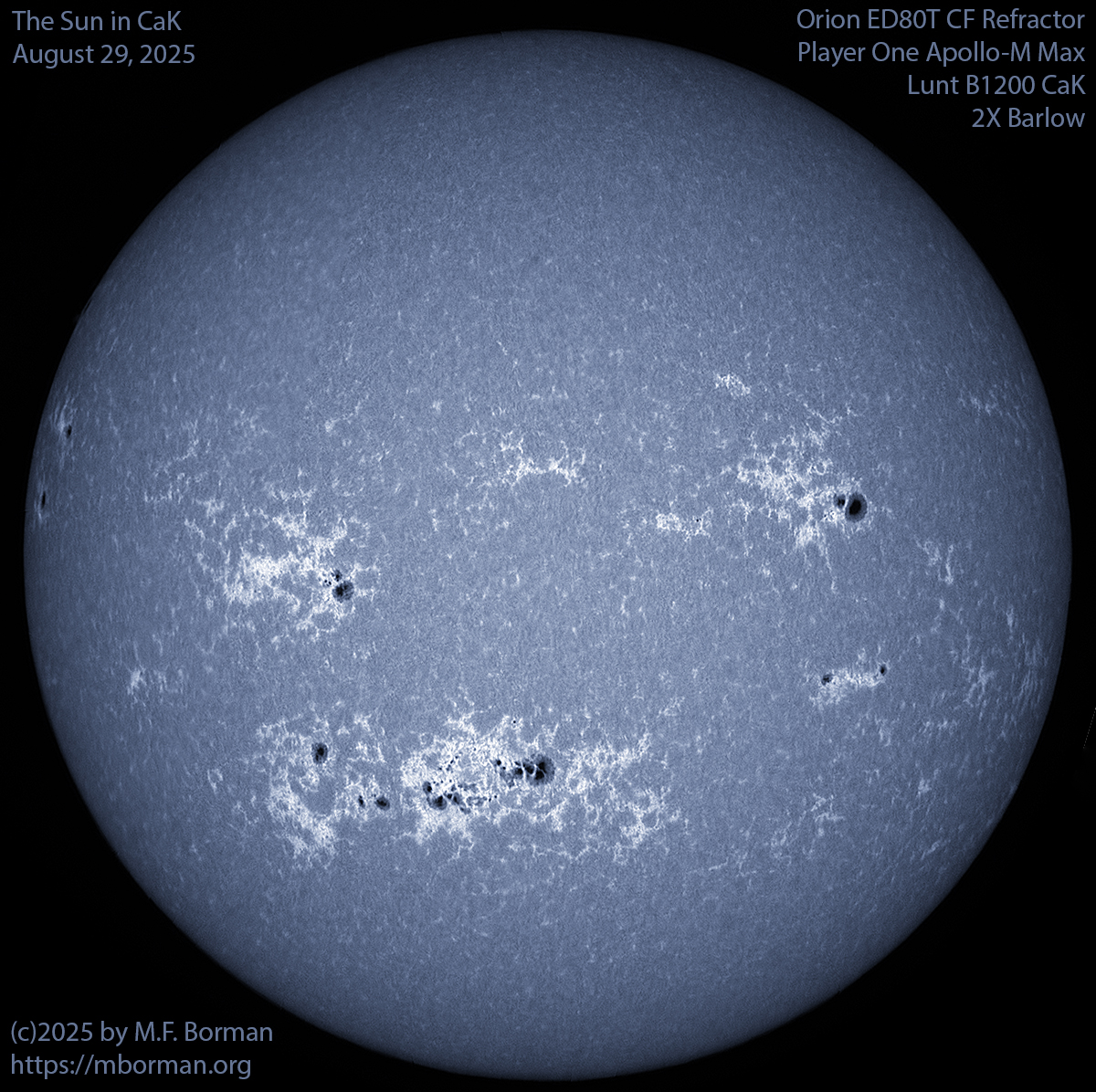 Solar image in CaK 08/29/25
