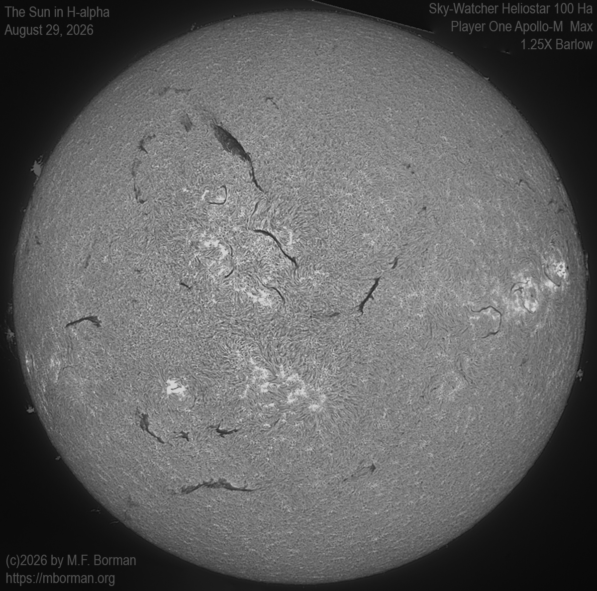 Solar image in h-alpha 08/29/26