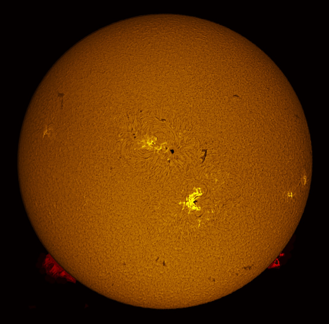 Solar disk in h-alpha 09/04/2017