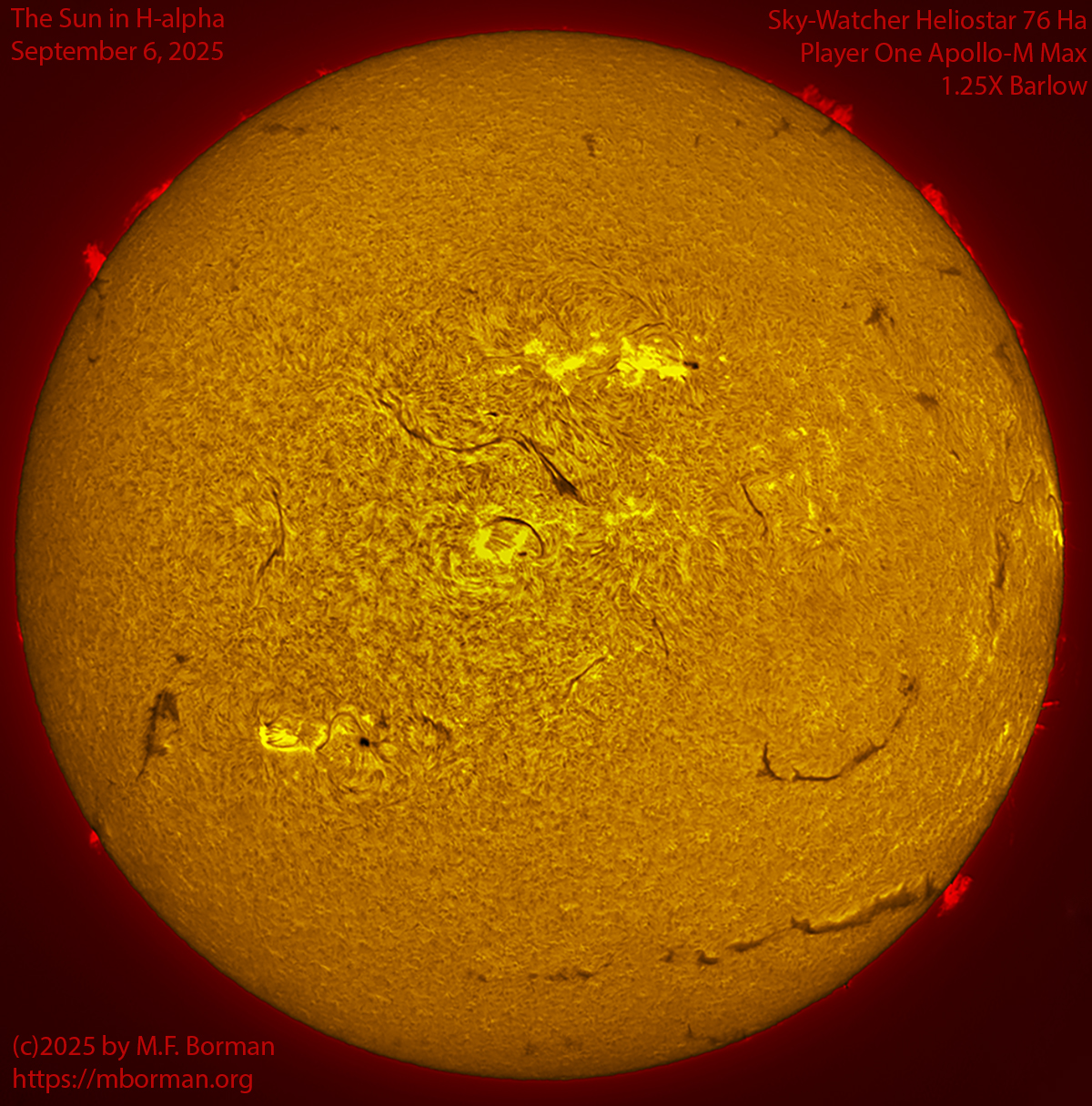 Solar image in h-alpha 09/06/25