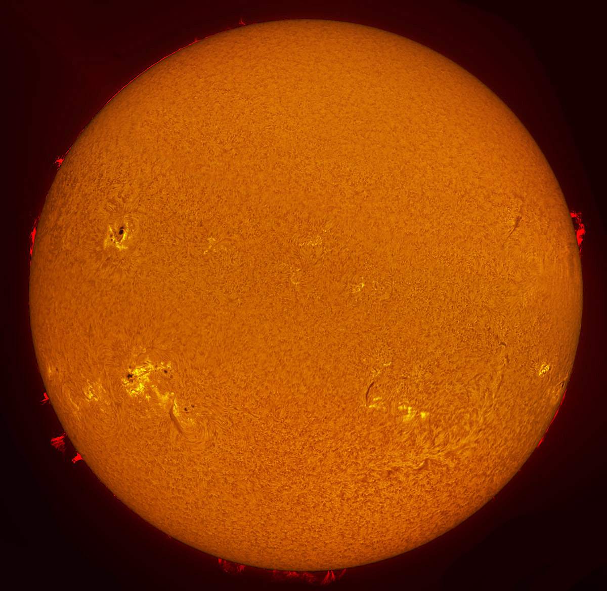 Solar Disk in h-alpha 09/07/2014