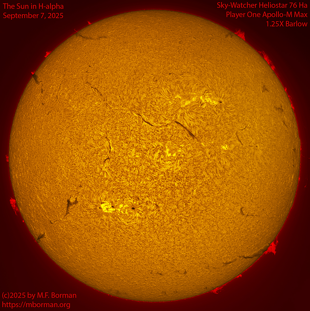 Solar image in h-alpha 09/07/25