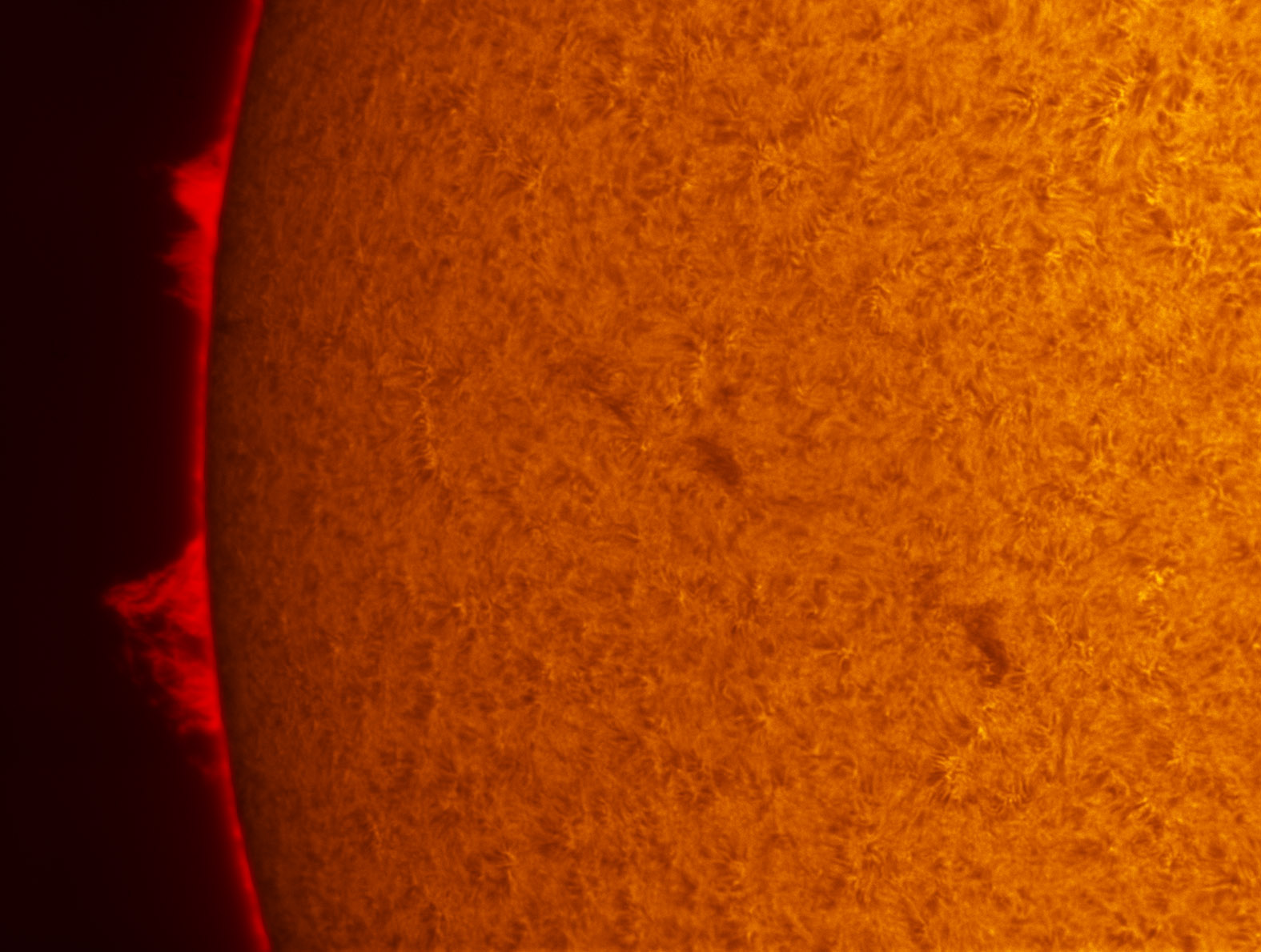 Prominences in h-alpha 09/09/2012