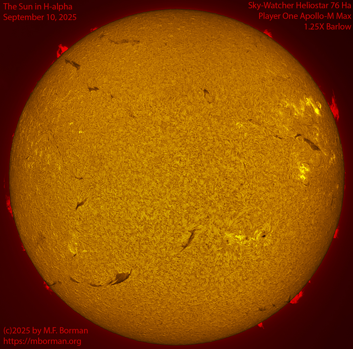 Solar image in h-alpha 09/10/25