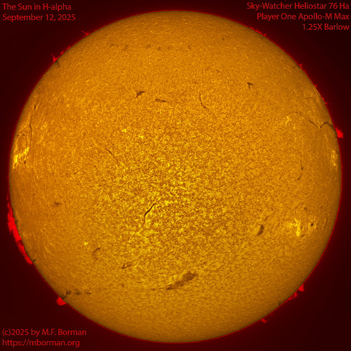 Solar image in h-alpha 09/12/25