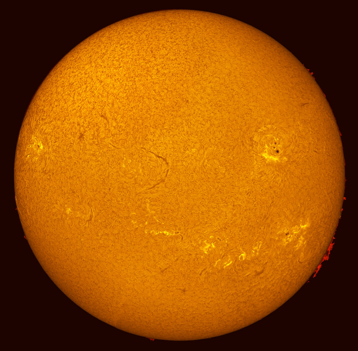 Solar Disk in h-alpha 09/13/2014
