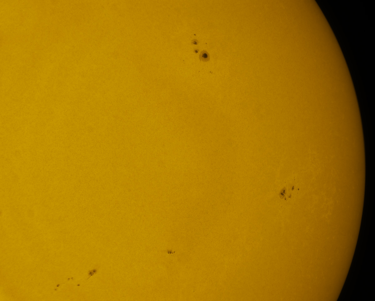 Sunspots 2157 and 2158 in white light 09/13/2014