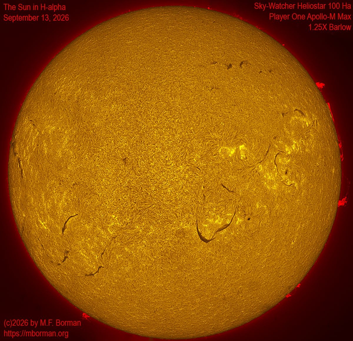 Solar image in h-alpha 09/13/26