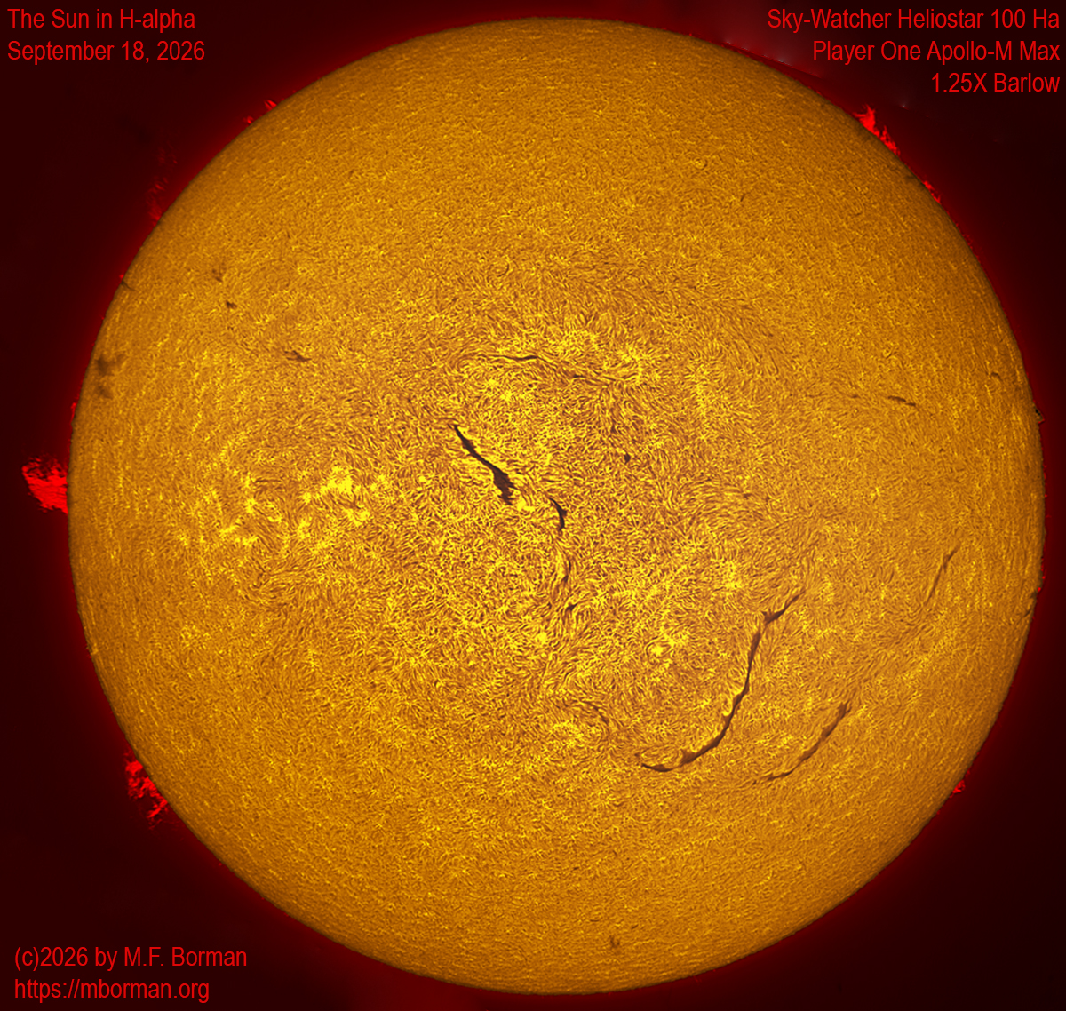 Solar image in h-alpha 09/18/26