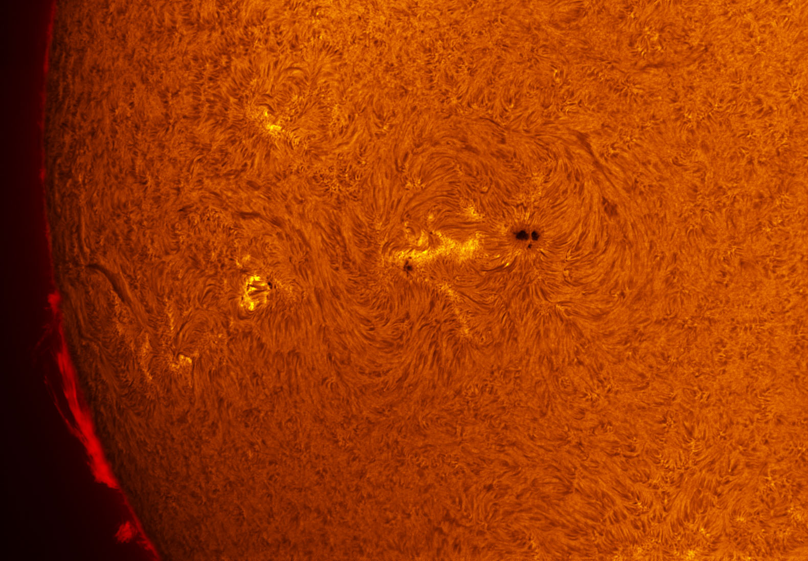Sunspot 1575 in h-alpha 09/22/2012