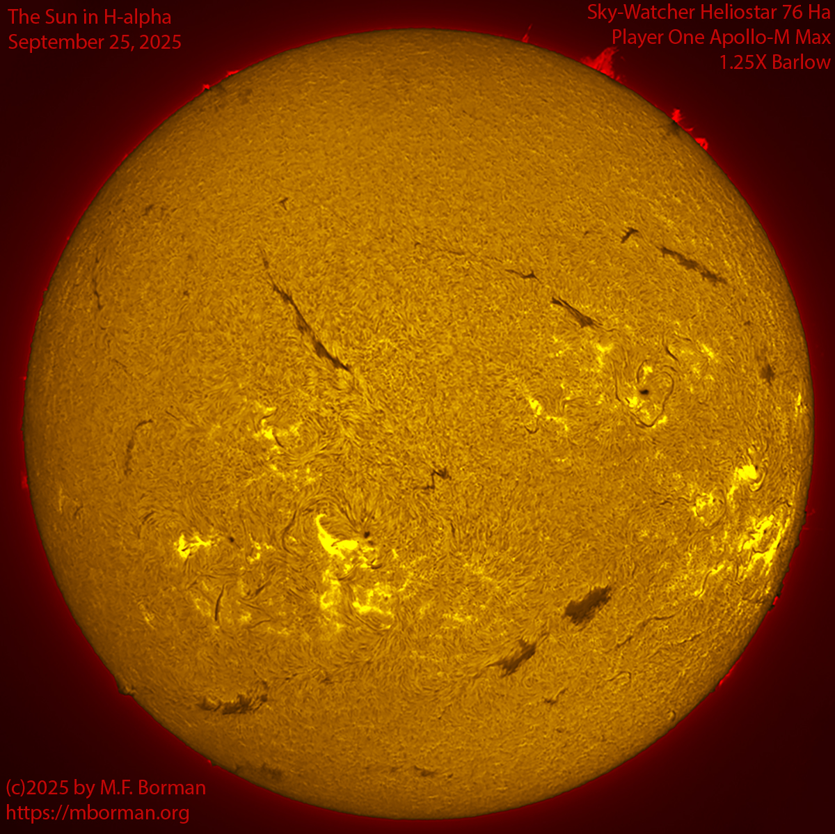 Solar image in h-alpha 09/25/25