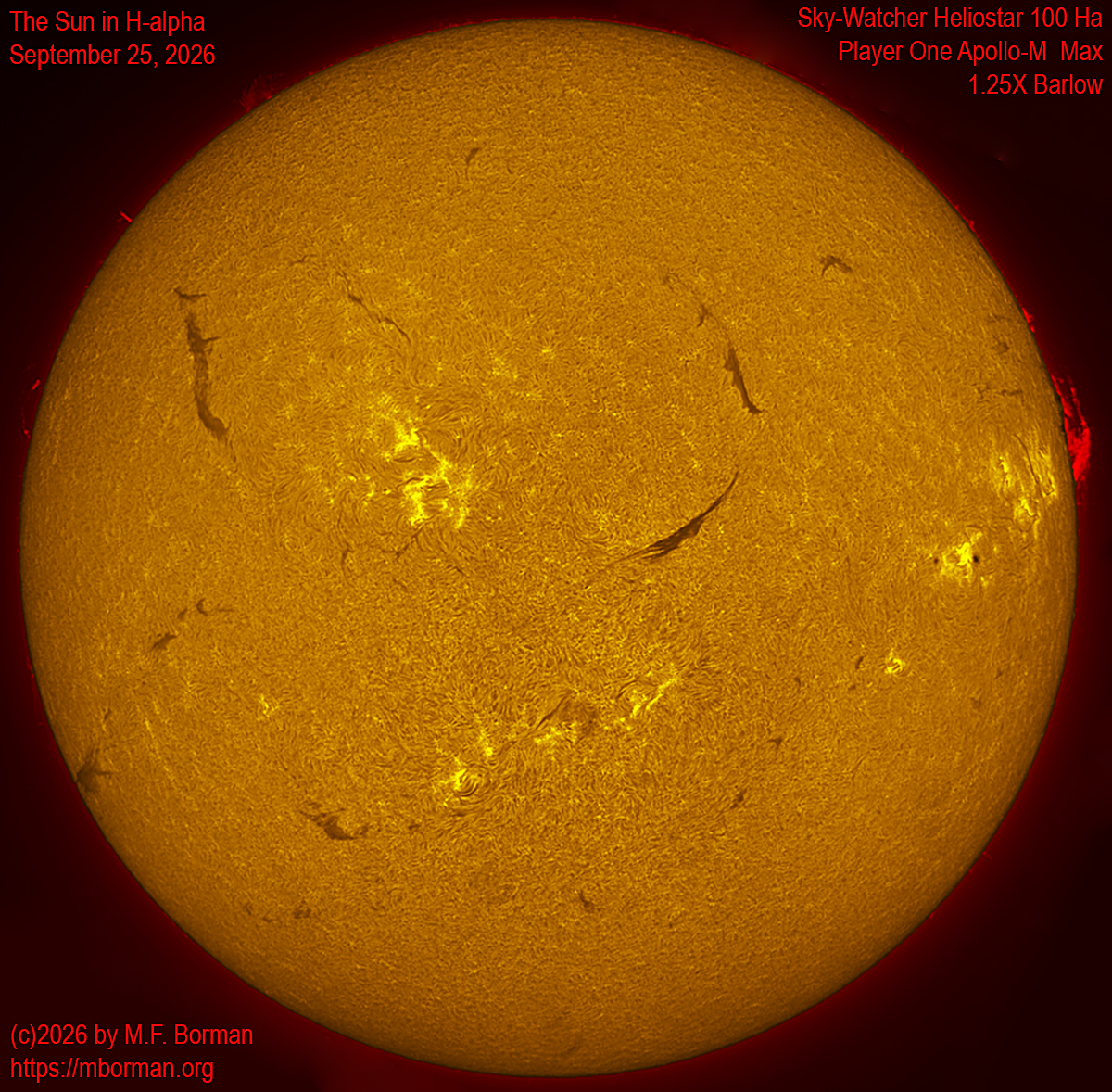 Solar image in h-alpha 09/25/26