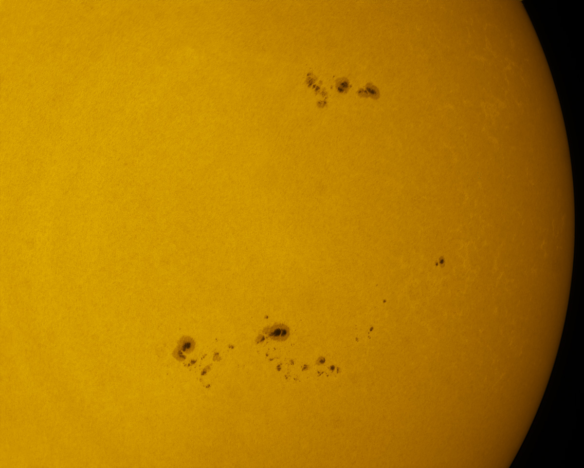 Sunspots 12171 through 12175 in white light 09/27/2014