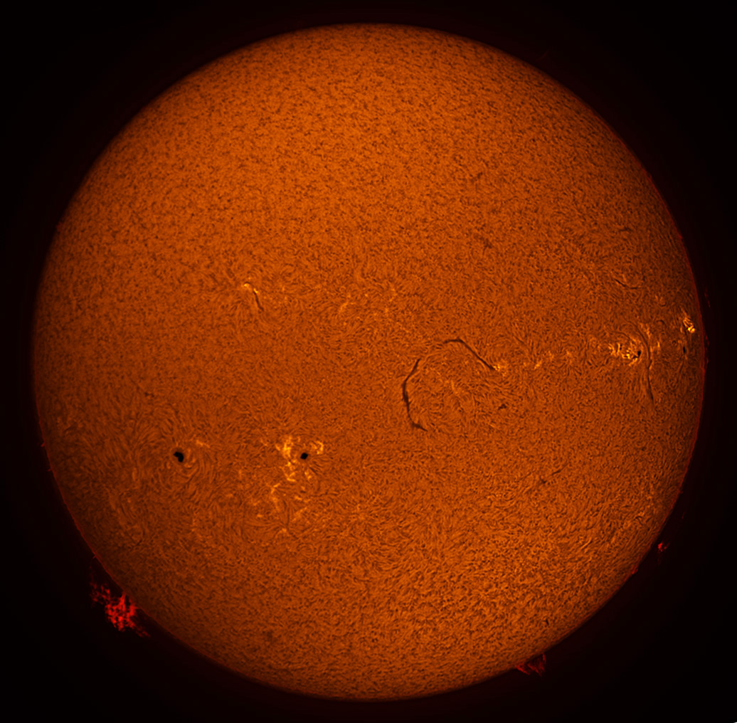 Solar Disk in h-alpha 09/29/2012 with DMK51AU02.AS camera