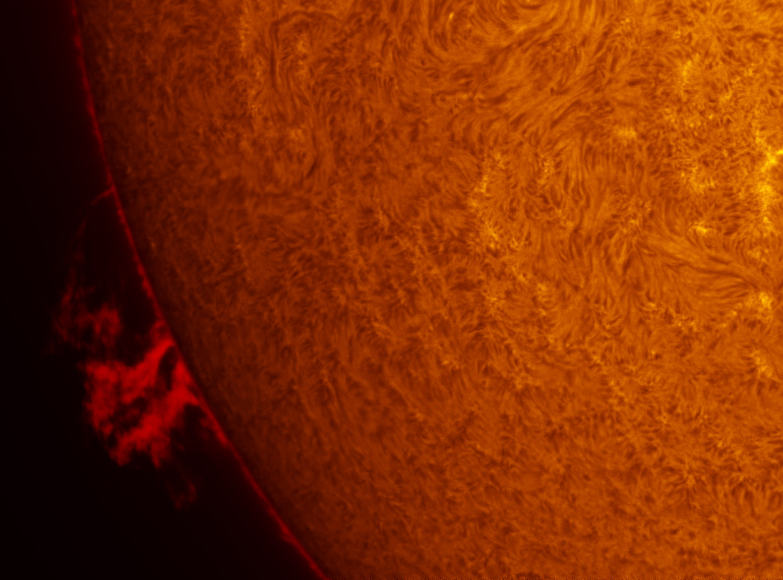 Prominence in h-alpha 09/29/2012