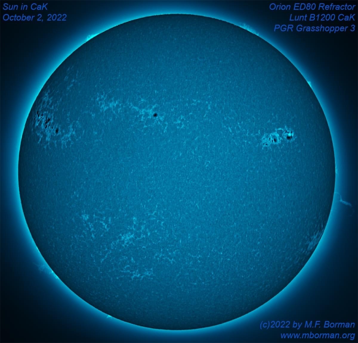 Solar disk in CaK 10/02/2022