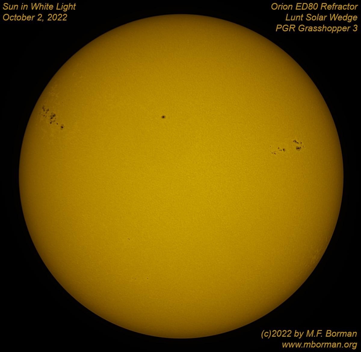 Solar disk in white light 10/02/2022