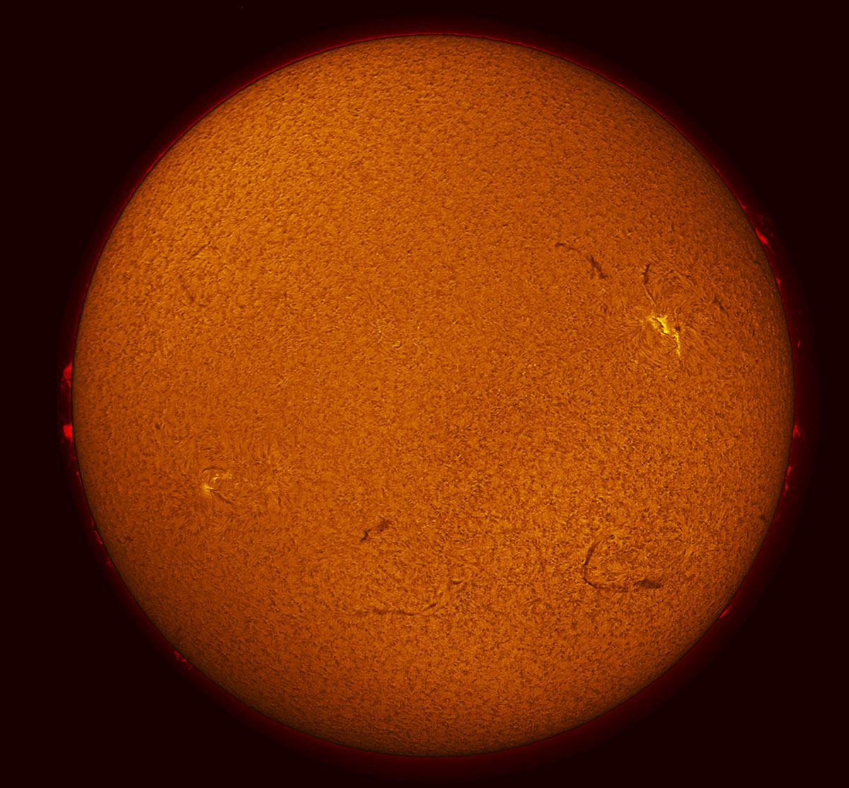 Solar Disk in h-alpha 10/04/2015