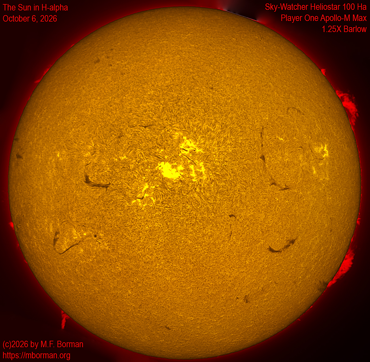 Solar image in h-alpha 10/06/26