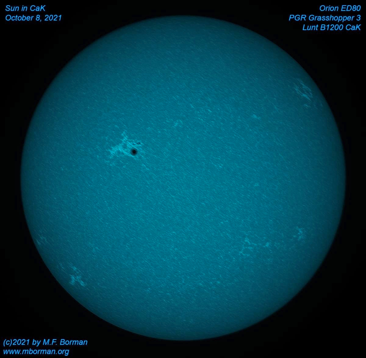 Solar disk in CaK 10/08/2021