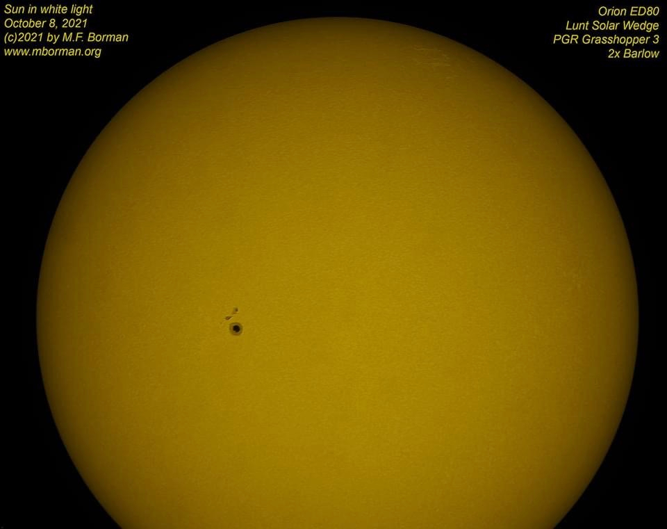 Solar disk in white light 10/08/2021