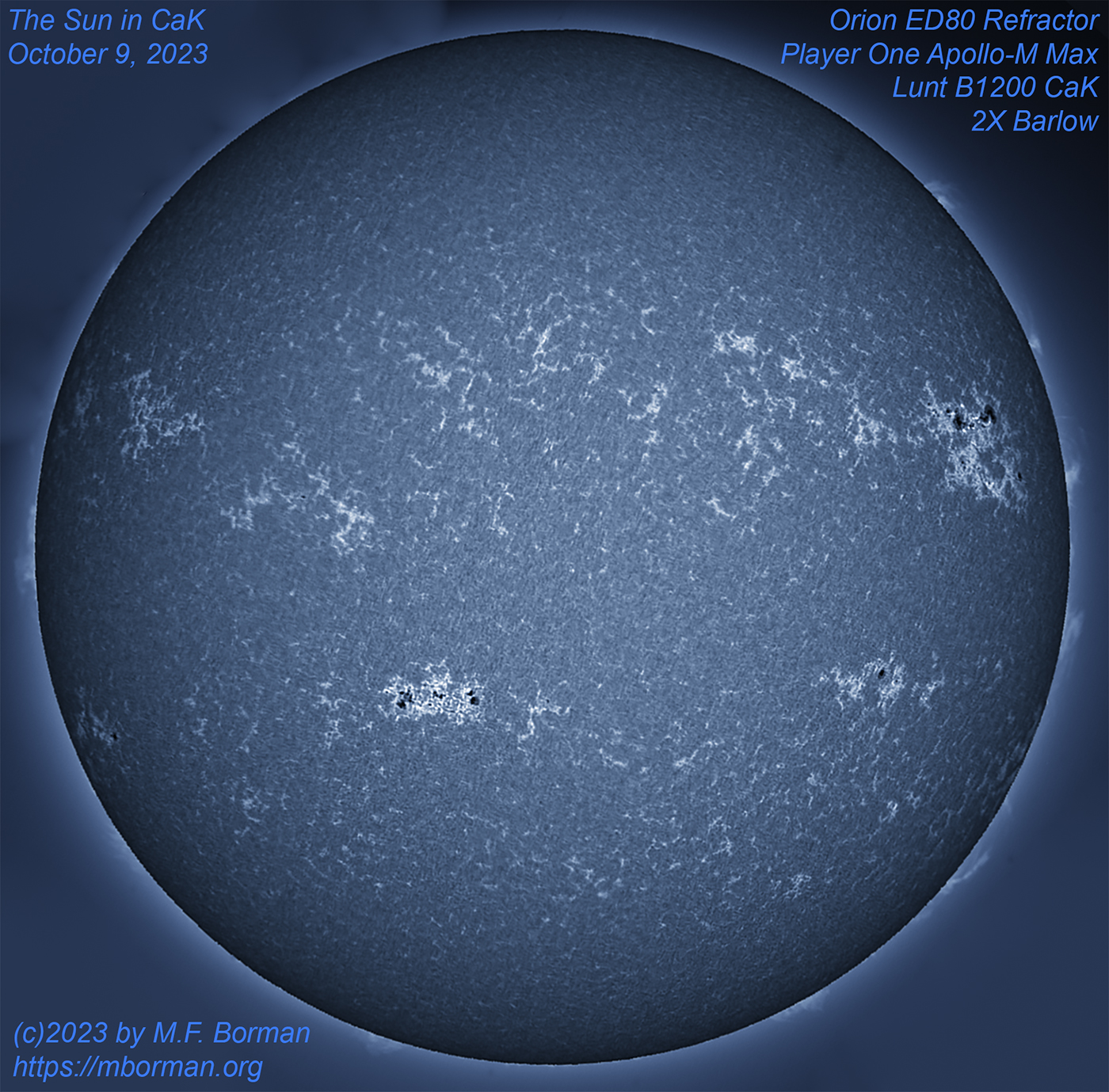 Solar disk in CaK 10/09/2023