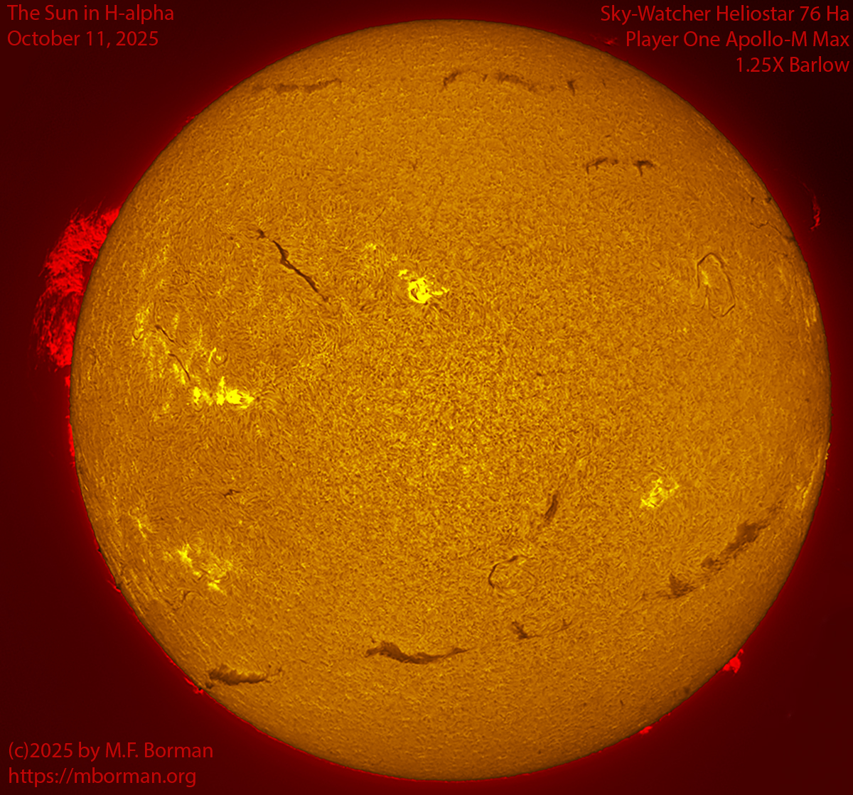 Solar image in h-alpha 10/11/25