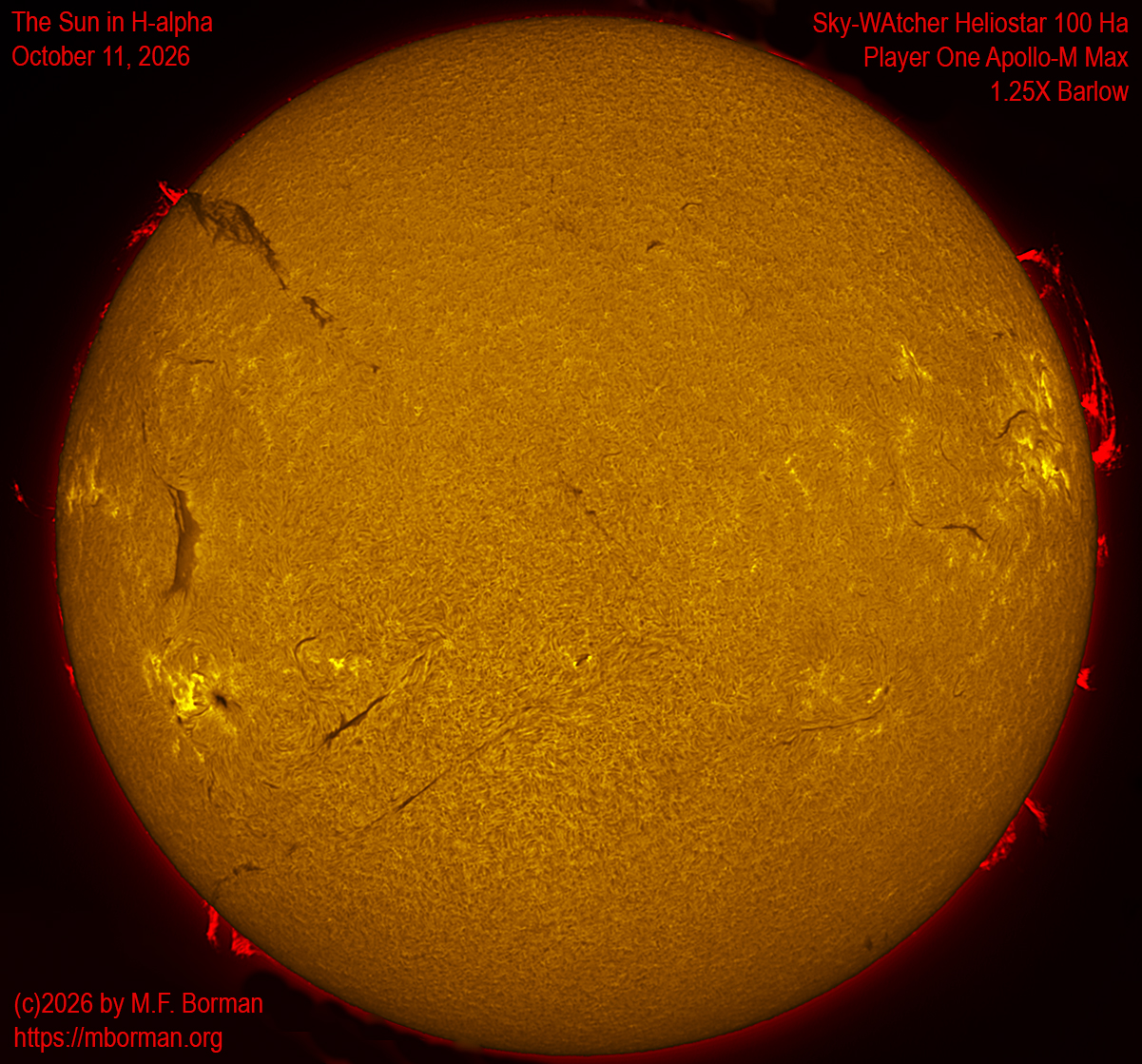 Solar image in h-alpha 10/11/26